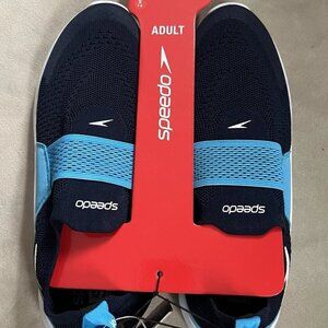 NEW Speedo Men’s Pull On Water Shoes Aqua Socks - Navy Blue Small 7/8